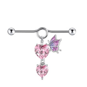 Butterfly Heart Industrial Barbell 