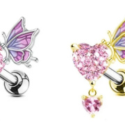 Butterfly Heart Ear Studs